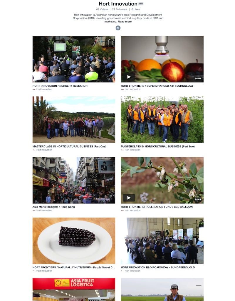 Hort Innovation Vimeo Hort Innovation Vimeo
