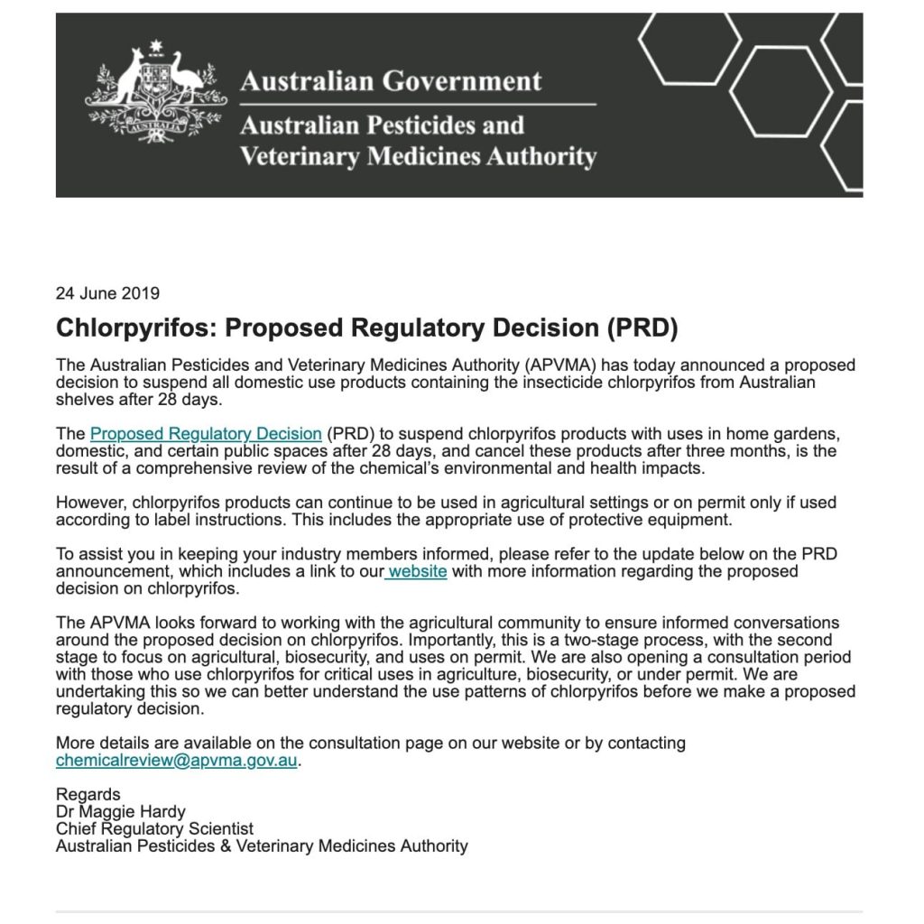 Chlorpyrifos Snapshot Chlorpyrifos Snapshot
