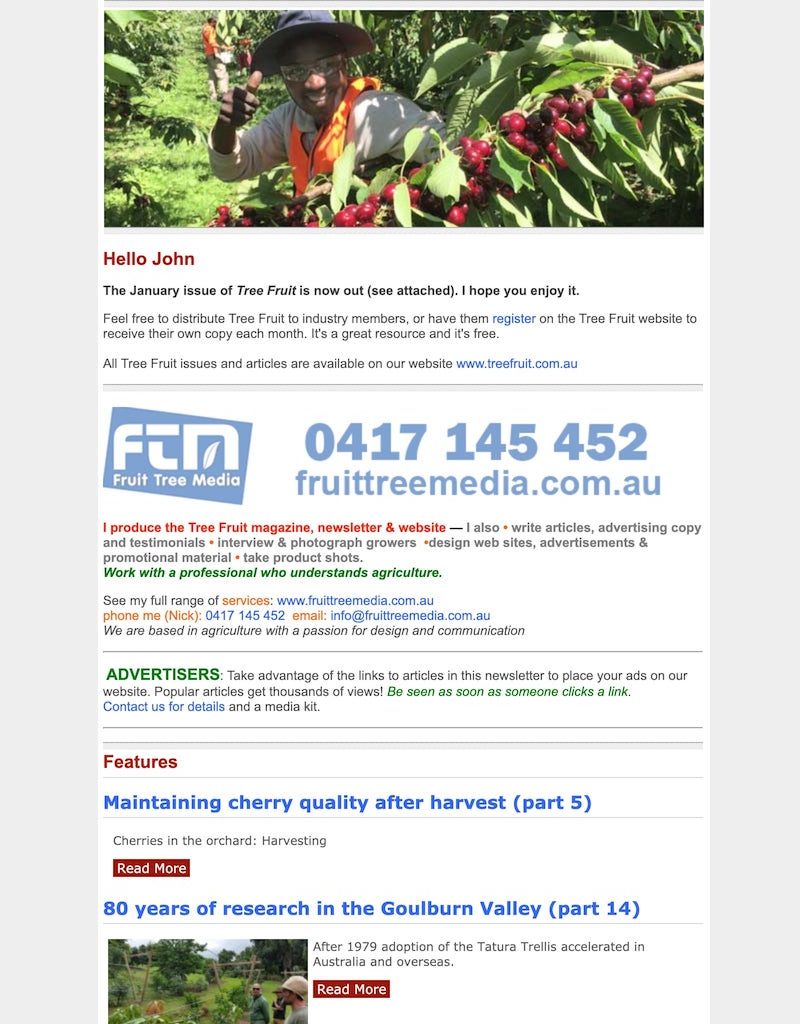 Tree Fruit Newsletter January 2020