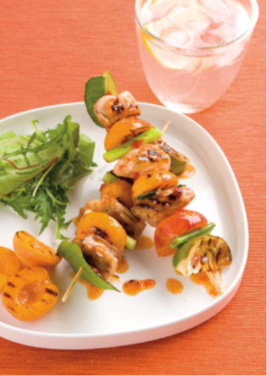 chicken and apricot skewers